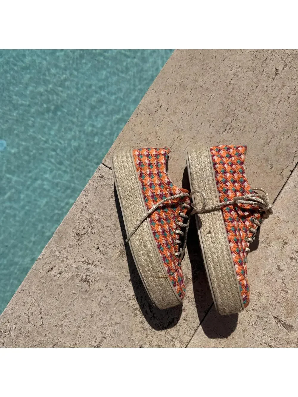 Anthropologie Bocage Women's Multicolor Woven Sneakers Size 39